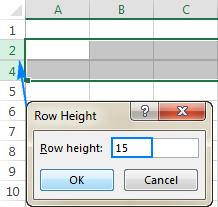 đặt lại chiều cao hàng